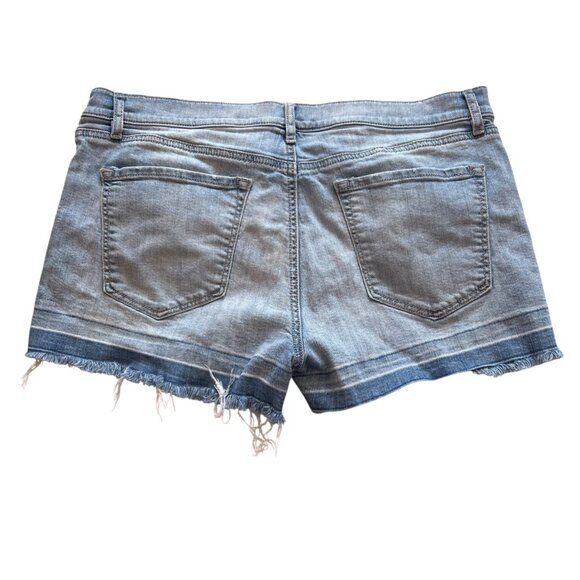 Ann Taylor Loft jean shorts size 12 light wash denim frayed distressed hem - Picture 2 of 4